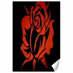 Red Rose Etching On Black Canvas 20  X 30  (unframed) by StuffOrSomething