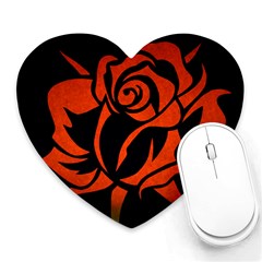 Red Rose Etching On Black Mouse Pad (heart) by StuffOrSomething