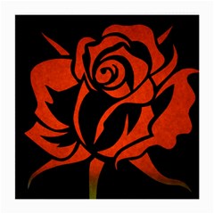 Red Rose Etching On Black Glasses Cloth (medium) by StuffOrSomething