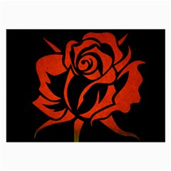 Red Rose Etching On Black Glasses Cloth (large)