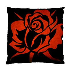 Red Rose Etching On Black Cushion Case (two Sided)  by StuffOrSomething