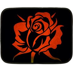 Red Rose Etching On Black Mini Fleece Blanket (two Sided) by StuffOrSomething