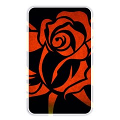 Red Rose Etching On Black Memory Card Reader (rectangular)