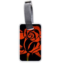 Red Rose Etching On Black Luggage Tag (one Side) by StuffOrSomething