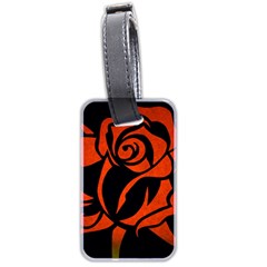 Red Rose Etching On Black Luggage Tag (two Sides) by StuffOrSomething