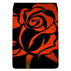 Red Rose Etching On Black Removable Flap Cover (small)