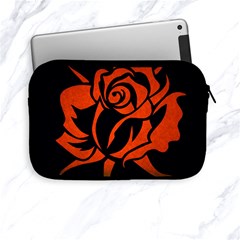 Red Rose Etching On Black Apple Ipad Mini Zippered Sleeve by StuffOrSomething