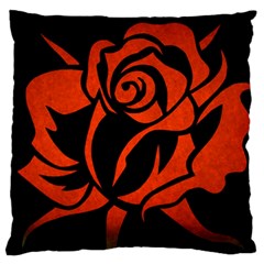 Red Rose Etching On Black Standard Flano Cushion Case (one Side)