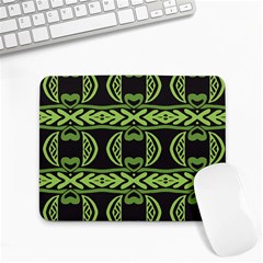 Green Shapes On A Black Background Pattern Small Mousepad by LalyLauraFLM