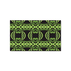 Green Shapes On A Black Background Pattern Sticker (rectangular)