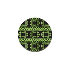 Green Shapes On A Black Background Pattern Golf Ball Marker