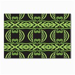 Green shapes on a black background pattern Postcard 4 x 6  (Pkg of 10) Front