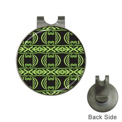 Green Shapes On A Black Background Pattern Golf Ball Marker Hat Clip