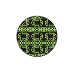 Green Shapes On A Black Background Pattern Hat Clip Ball Marker