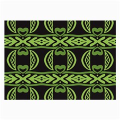 Green Shapes On A Black Background Pattern Glasses Cloth (large, Two Sides) by LalyLauraFLM