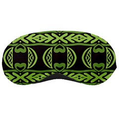 Green Shapes On A Black Background Pattern Sleeping Mask