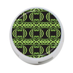 Green Shapes On A Black Background Pattern 4-port Usb Hub (two Sides)