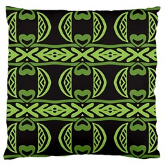 Green Shapes On A Black Background Pattern Large Cushion Case (two Sides)