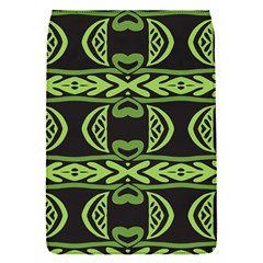 Green Shapes On A Black Background Pattern Removable Flap Cover (small)