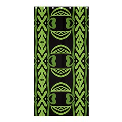 Green Shapes On A Black Background Pattern Shower Curtain 36  X 72  (stall)