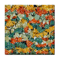 Paint Strokes In Retro Colors Tile Coaster