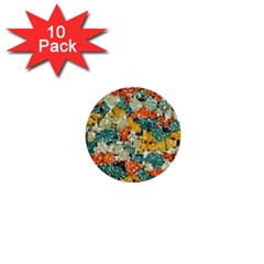 Paint Strokes In Retro Colors 1  Mini Button (10 Pack) 