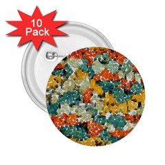 Paint Strokes In Retro Colors 2 25  Button (10 Pack)