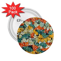 Paint Strokes In Retro Colors 2 25  Button (100 Pack)