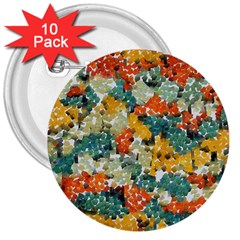 Paint Strokes In Retro Colors 3  Button (10 Pack) by LalyLauraFLM