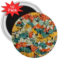 Paint Strokes In Retro Colors 3  Magnet (10 Pack)