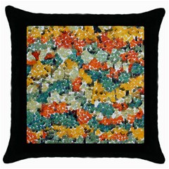 Paint Strokes In Retro Colors Throw Pillow Case (black)