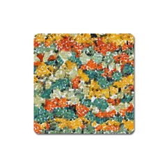 Paint Strokes In Retro Colors Magnet (square)