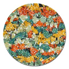 Paint Strokes In Retro Colors Magnet 5  (round)