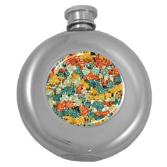 Paint Strokes In Retro Colors Hip Flask (5 Oz)