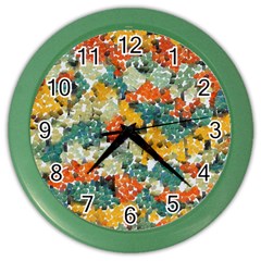 Paint Strokes In Retro Colors Color Wall Clock