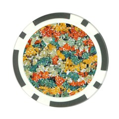 Paint Strokes In Retro Colors Poker Chip Card Guard