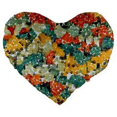 Paint Strokes In Retro Colors 19  Premium Heart Shape Cushion