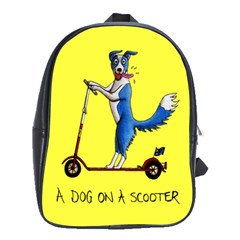 A Dog On A Scooter School Bag (large) by retz