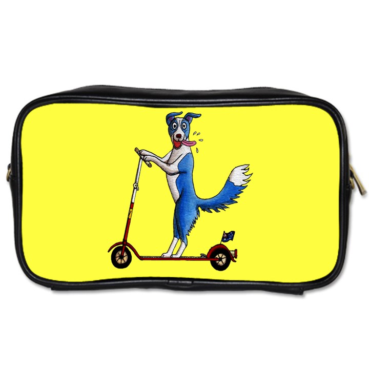 A Dog On A Scooter Travel Toiletry Bag (One Side)