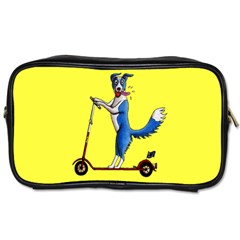 A Dog On A Scooter Travel Toiletry Bag (two Sides) by retz