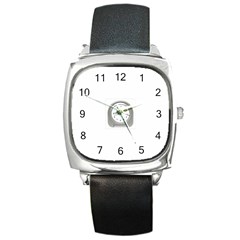 Alarm Square Leather Watch