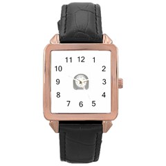 Alarm Rose Gold Leather Watch 