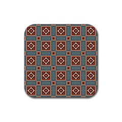 Squares Rectangles And Other Shapes Pattern Rubber Coaster (square)