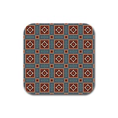 Squares Rectangles And Other Shapes Pattern Rubber Square Coaster (4 Pack)