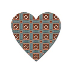 Squares Rectangles And Other Shapes Pattern Magnet (heart)