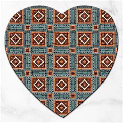 Squares Rectangles And Other Shapes Pattern Jigsaw Puzzle (heart) by LalyLauraFLM