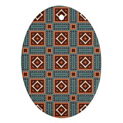 Squares Rectangles And Other Shapes Pattern Oval Ornament (two Sides)