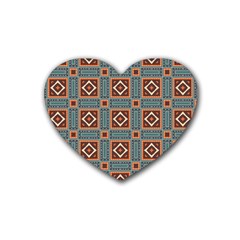 Squares Rectangles And Other Shapes Pattern Heart Coaster (4 Pack)