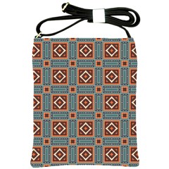 Squares Rectangles And Other Shapes Pattern Shoulder Sling Bag