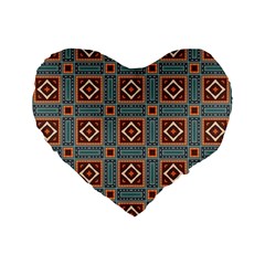 Squares Rectangles And Other Shapes Pattern 16  Premium Heart Shape Cushion 